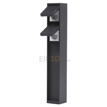 [70706] BEGA 70 706 Anschlusssäule IP44, mit 2 Steckdosen, Höhe 500 mm, grafit 
